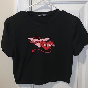 Shein sugar and spice cropped tee